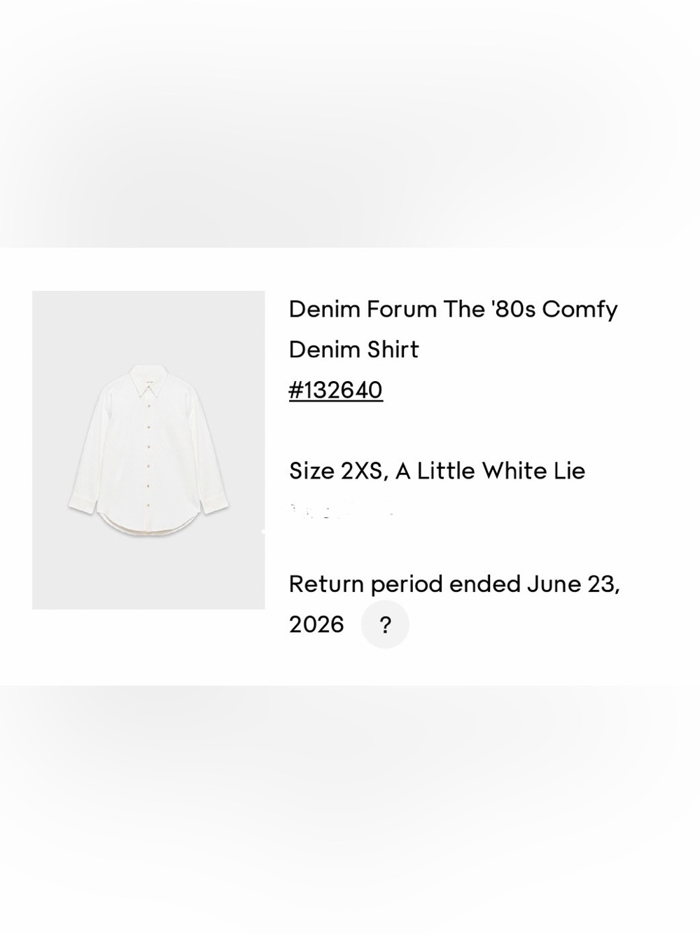 Denim Forum / Aritzia White Button-Up Shirt, Denim Oversized - Picture 5 of 5